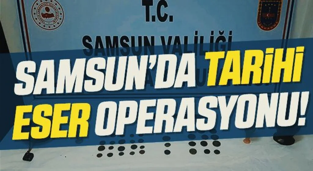 Samsun'da bir araçta 35 sikke, 2 gözyaşı şişesi ile çeşitli tarihi eserler ele geçirdi