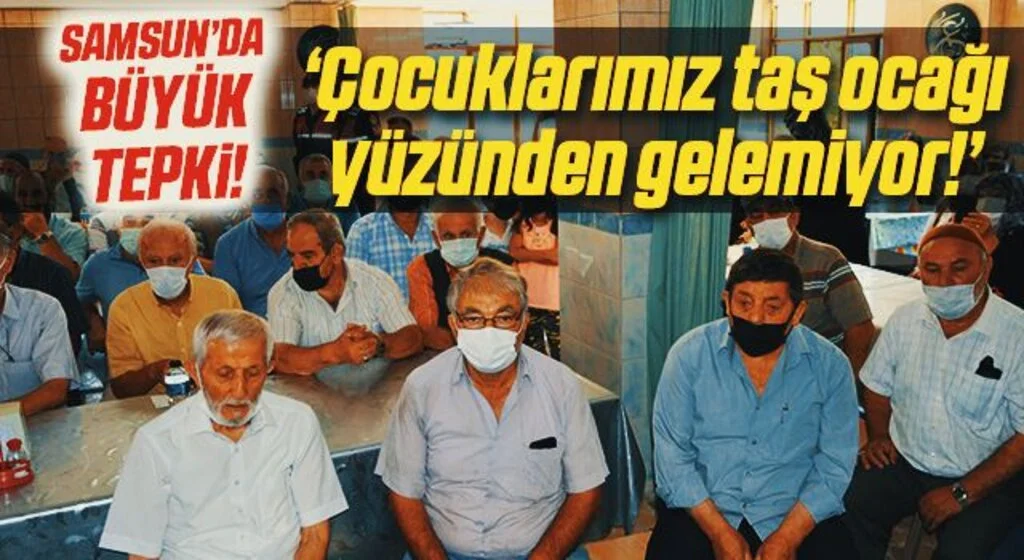 Samsun'da köylülerden taş ocağı sahasının genişletilmesine tepki