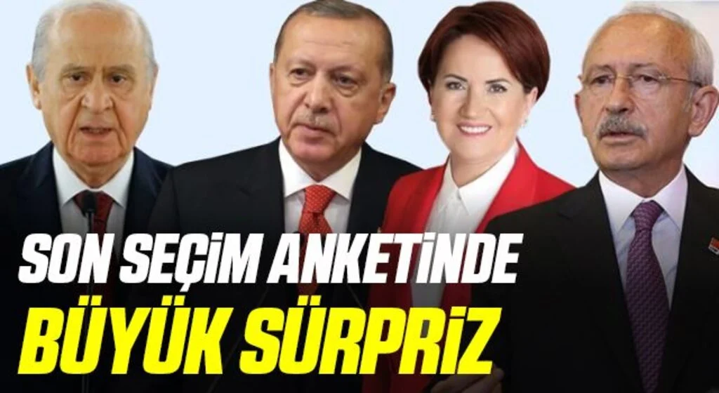 Son seçim anketinde sürpriz sonuçlar! HDP ve MHP baraj altı kalırken en büyük sıçramayı İYİ Parti yaptı