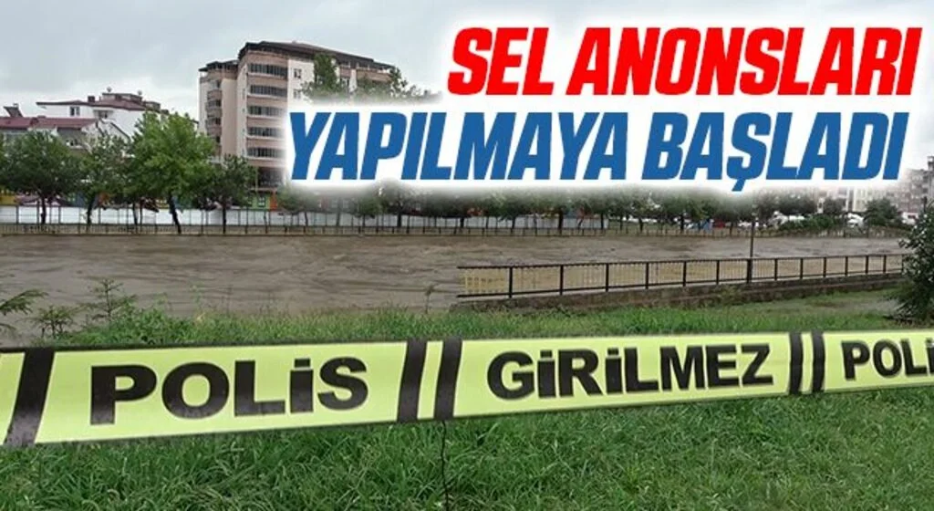 Terme Çayı'nın debisi yükseliyor, ilçede sel anonsları yapılamaya başlandı