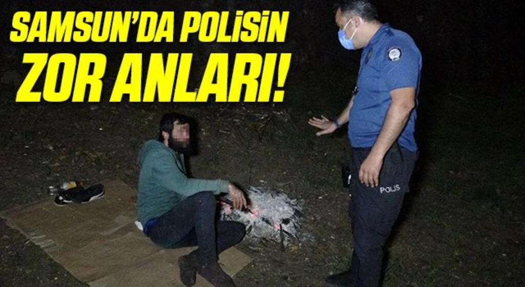 Yaktığı ateşi söndürtmeyen şahıs polise zor anlar yaşattı