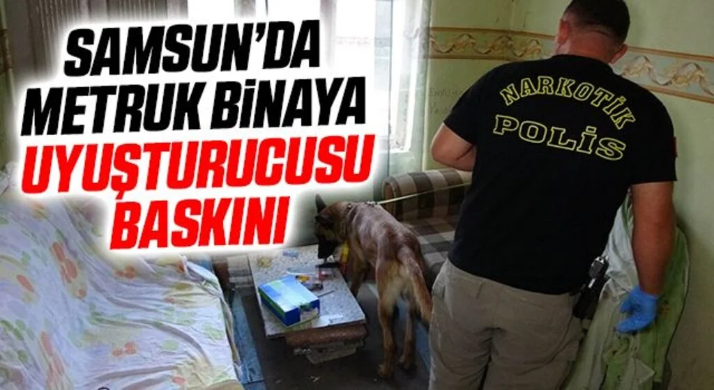 Narkotik köpeği metruk binadaki uyuşturucuyu böyle buldu