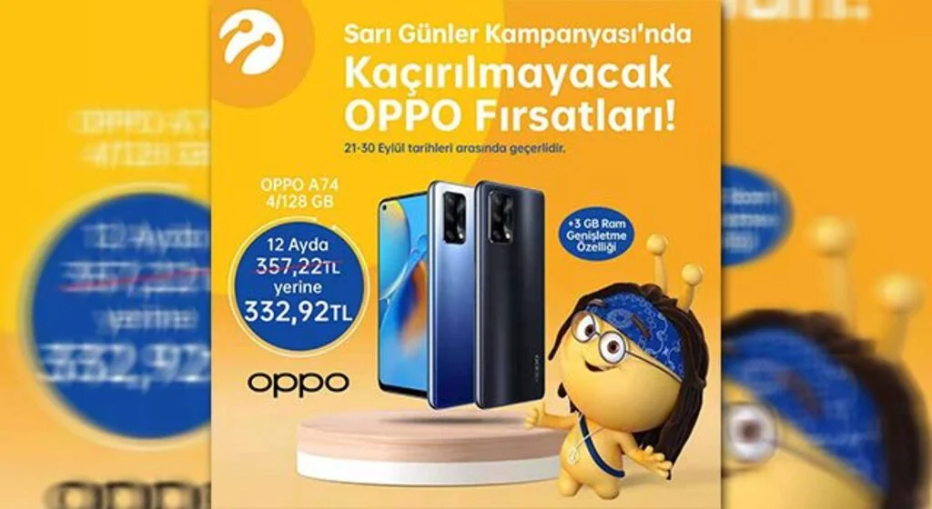 OPPO A74 ve OPPO Enco Air Sarı Günler Kampanyasında İndirimli Fiyatlarıyla Turkcell Mağazalarında