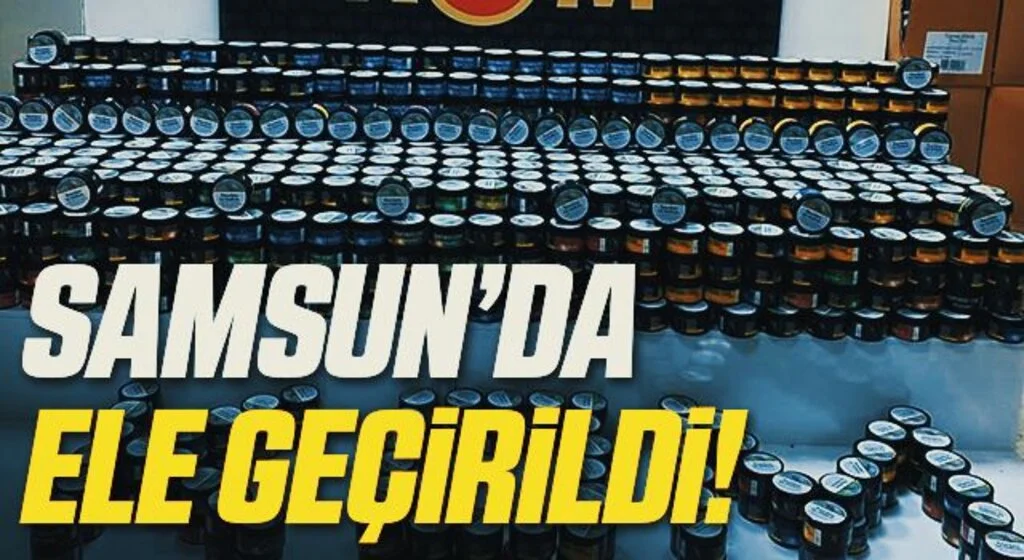 Samsun'da bin 181 kutu kaçak nargile tütünü ele geçirildi