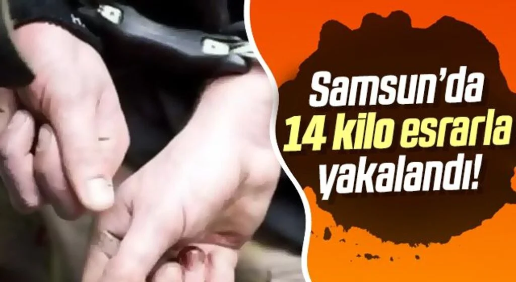 Samsun'da bir kişi 13 kilo 894 gram esrarla yakalandı