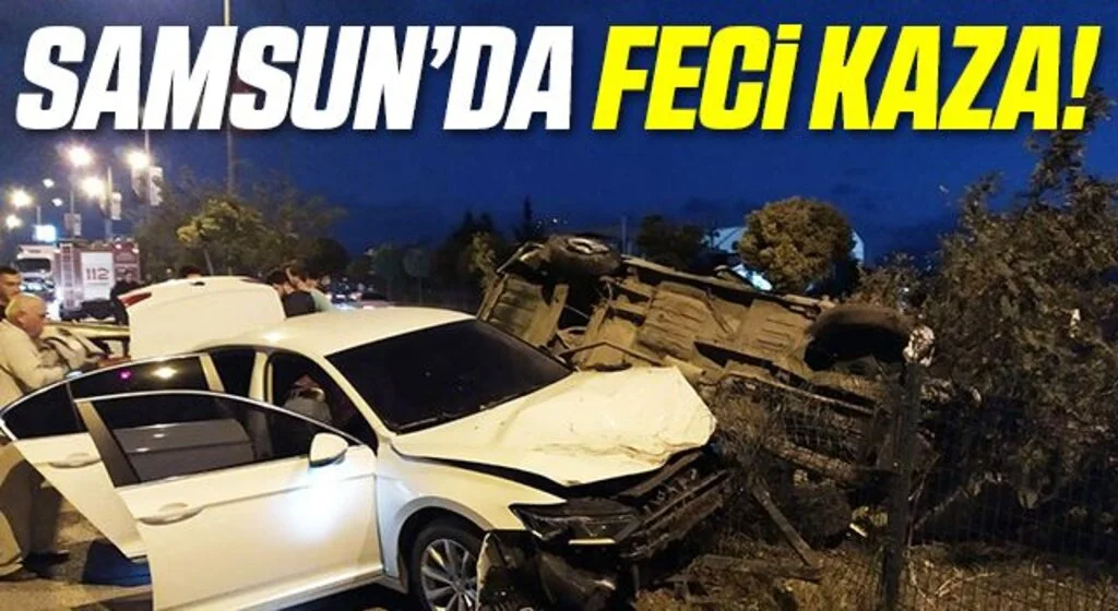 Samsun'da devrilen otomobilin sürücüsü yaralandı