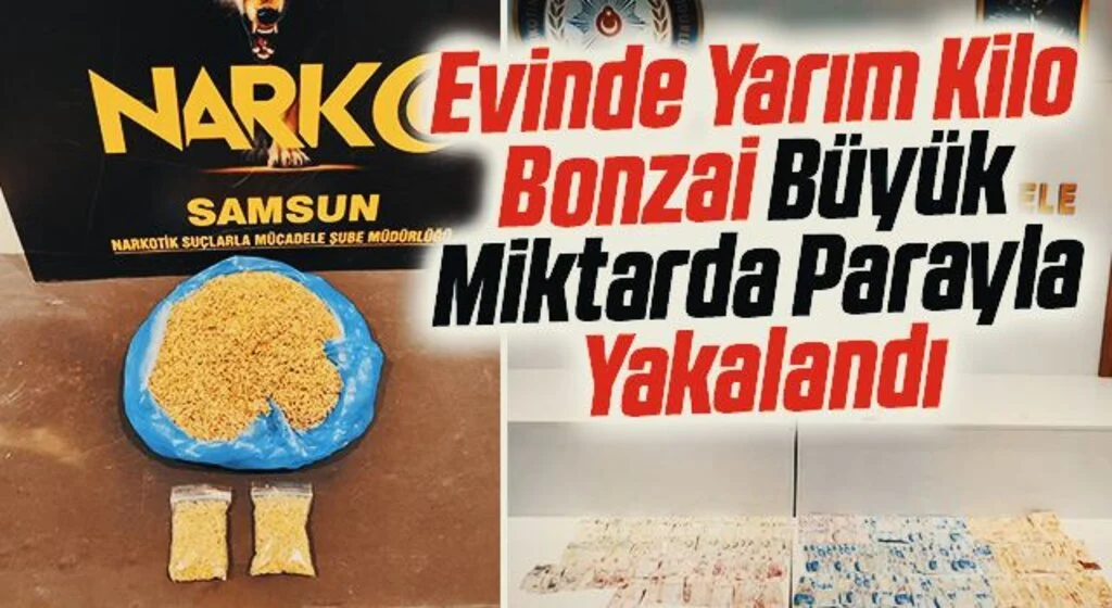 Samsun'da Evinde Yarım Kilo Bonzai Büyük Miktarda Parayla Yakalandı