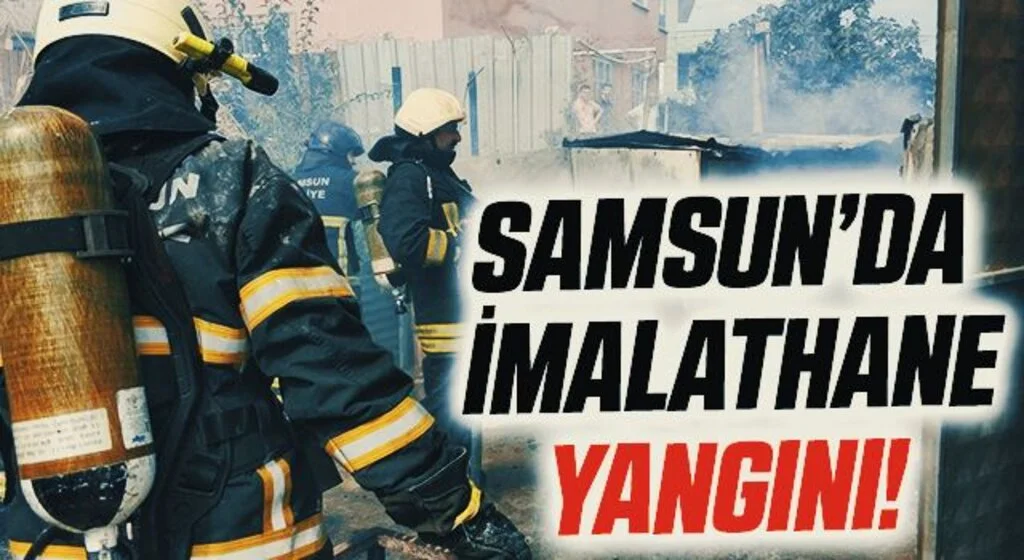 Samsun'da Hamburger imalathanesinde yangın