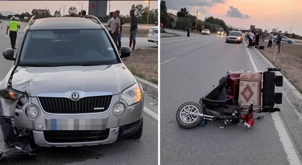 Samsun’da otomobil üç tekerli motosiklete çarptı: 1 ölü