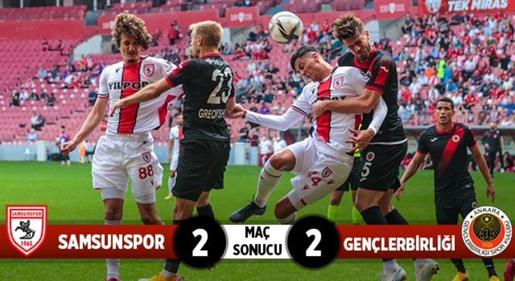 Yılport Samsunspor: 2 Gençlerbirliği: 2 (Maç sonucu)
