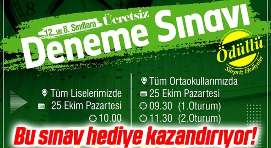 Bu sınav hediye kazandırıyor!