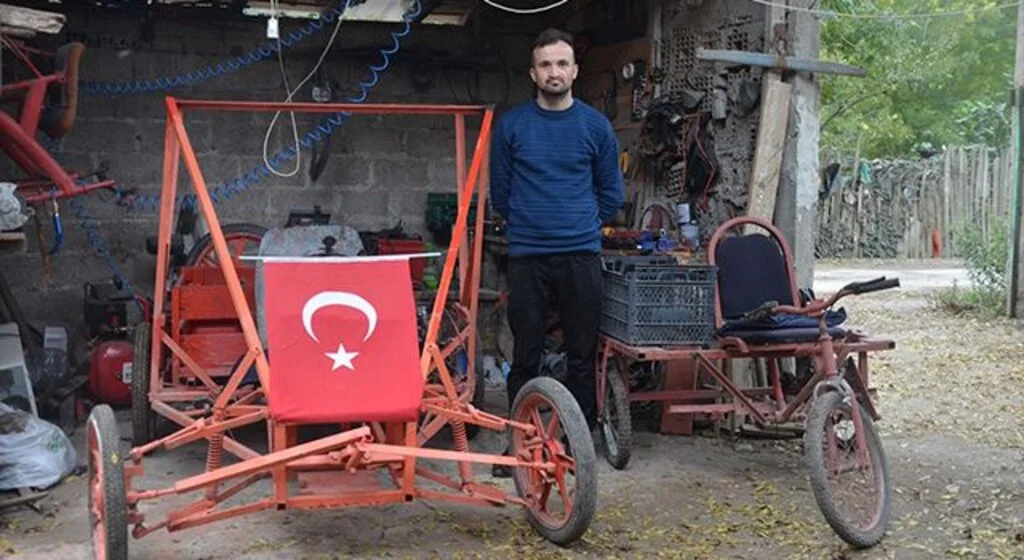 Hurdadan aldığı parçalarla araç yapıyor