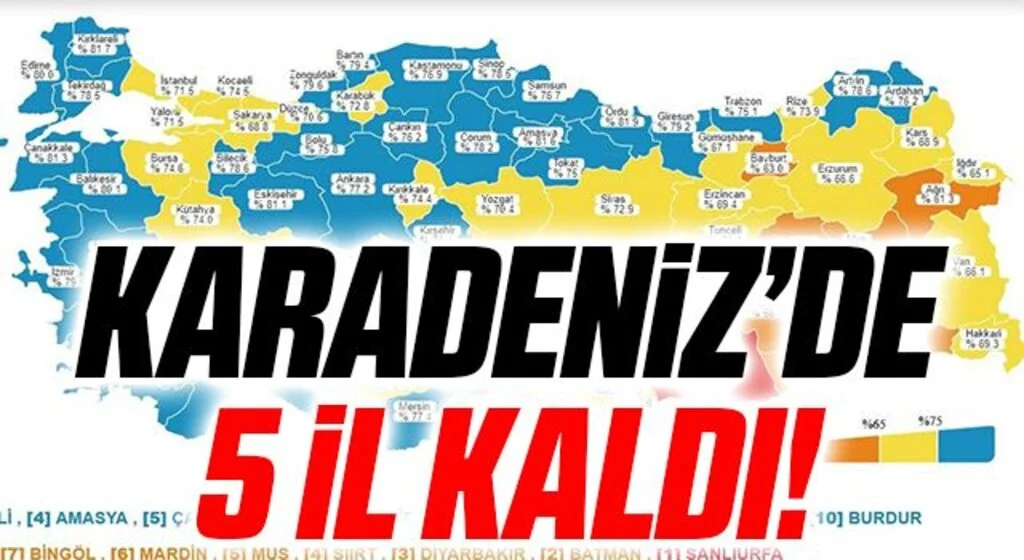 Karadeniz’de aşılamada ‘mavi’ olmayan 5 il kaldı