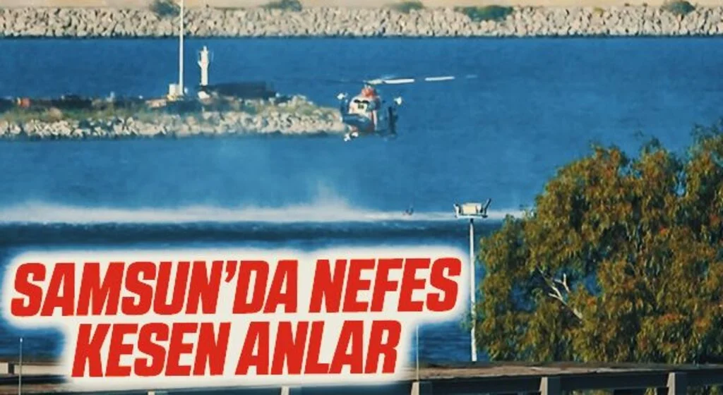 Sahil güvenlik helikopterinden nefes kesen eğitim