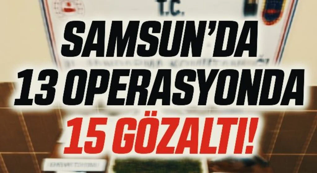 Samsun’da 5,1 kilo kubar esrar ve 4 bin kök kenevir bitkisi ele geçirildi: 15 gözaltı