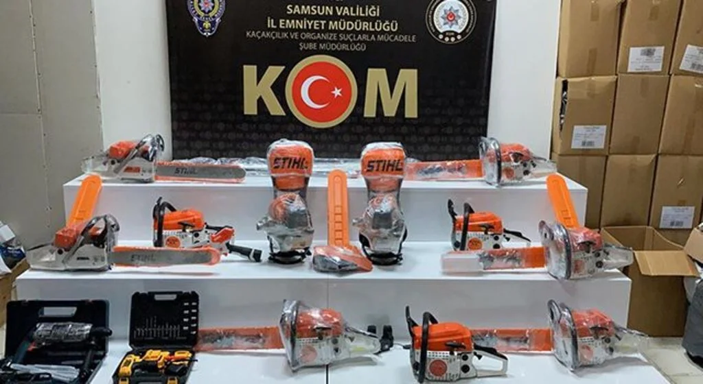 Samsun'da gümrük kaçağı ağaç ve ot kesme makinelerine el konuldu