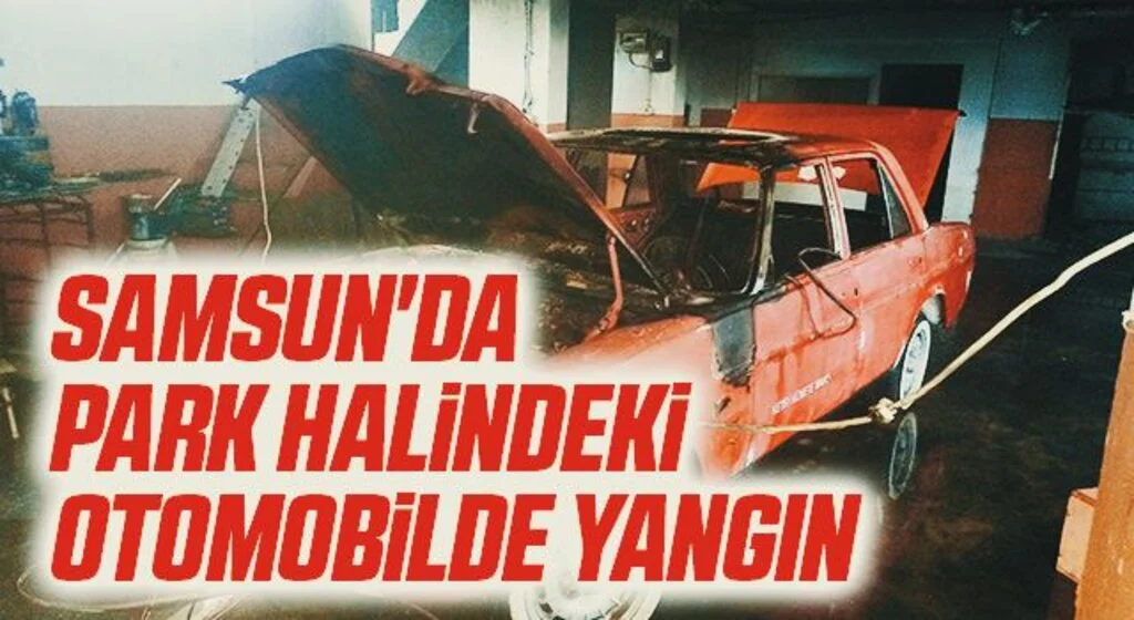 Samsun'da Park halindeki otomobilde yangın
