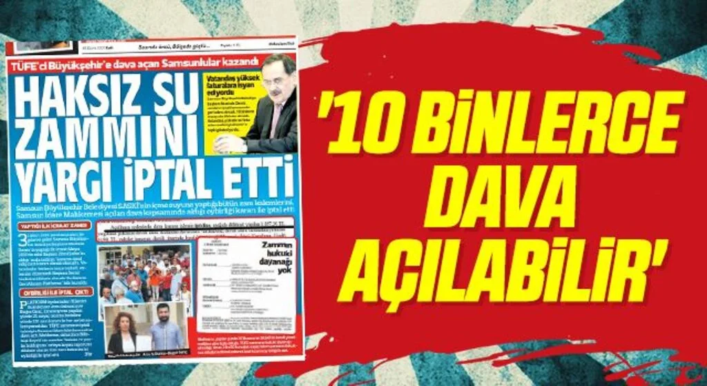 SASKİ'nin Zamları Mahkemece İptal Edildi! 10 Binlerce Dava Açılabilir!
