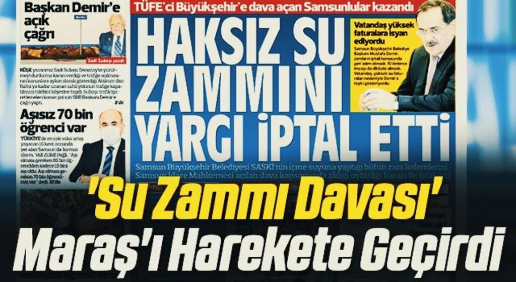 'Su Zammı Davası' Maraş'ı Harekete Geçirdi