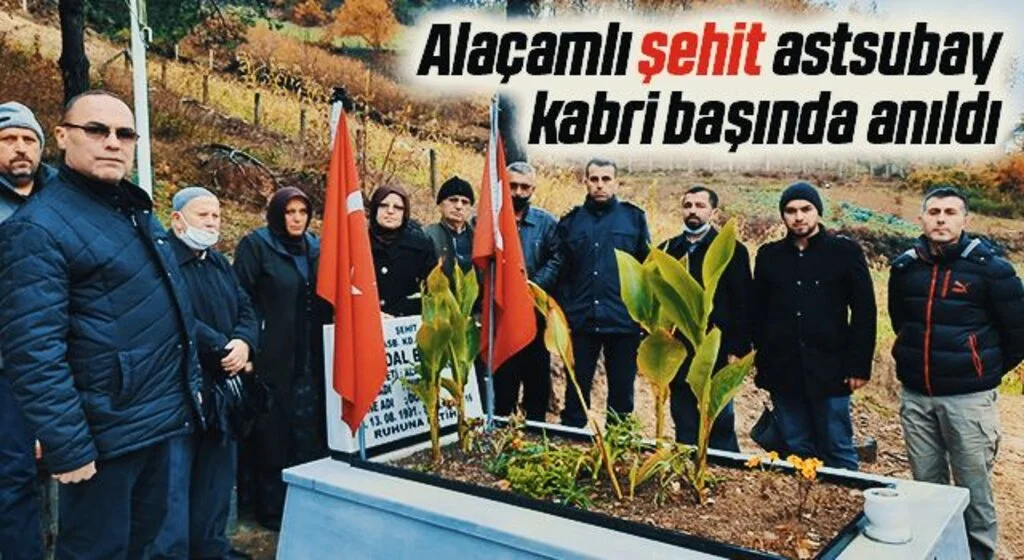 Alaçamlı şehit astsubay kabri başında anıldı