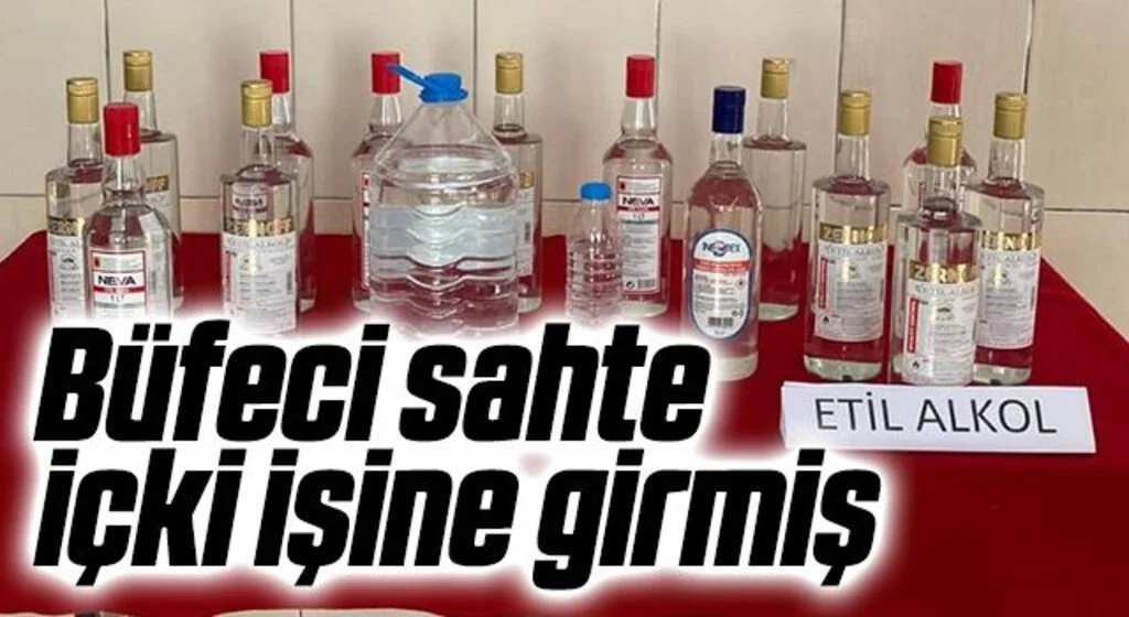 Büfeci sahte içki işine girmiş