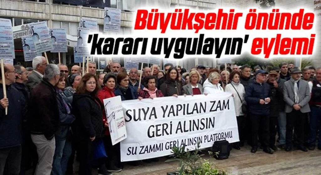 Büyükşehir önünde 'kararı uygulayın' eylemi