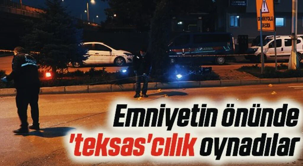 Emniyetin önünde 'teksas'cılık oynadılar