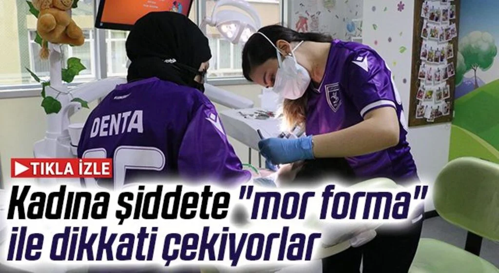 Kadına yönelik şiddete Samsunspor'un "mor forması" ile çalışarak dikkati çekiyorlar