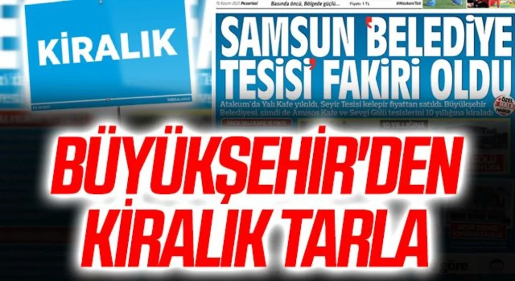 Samsun Büyükşehir'den Kiralık Tarla