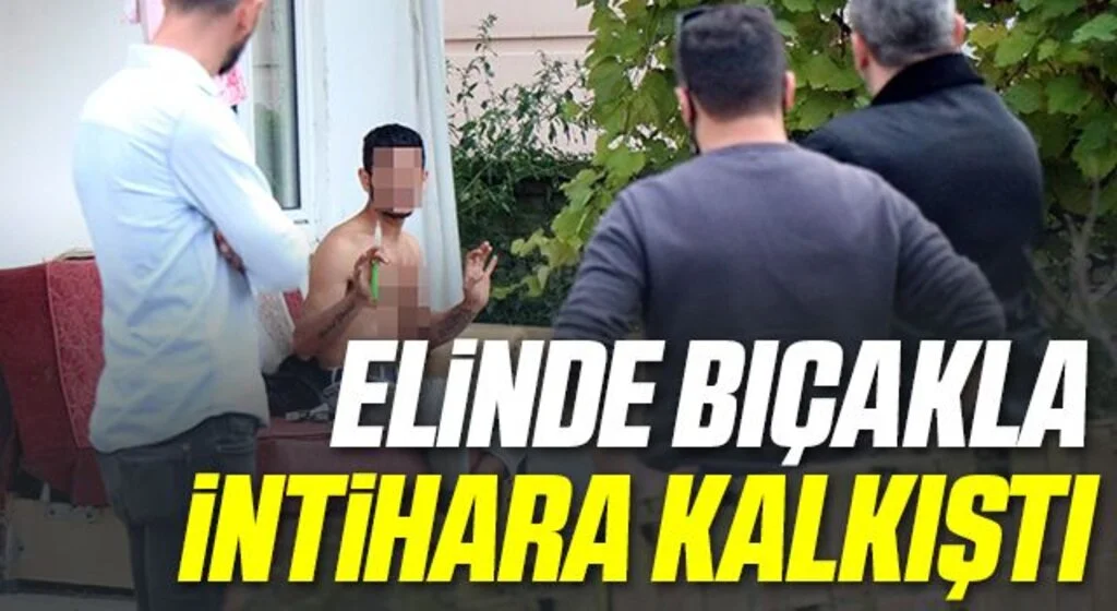 Samsun'da Elinde bıçakla intihara kalkışan genç 2 saatte ikna edildi