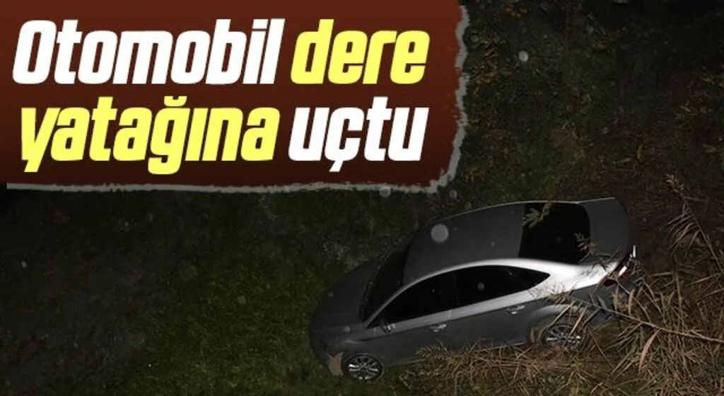 Samsun'da Otomobil dere yatağına uçtu: 2 yaralı