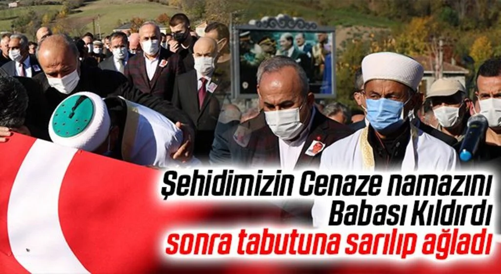 Şehit polisin cenaze namazını babası kıldırdı, sonra tabutuna sarılıp ağladı