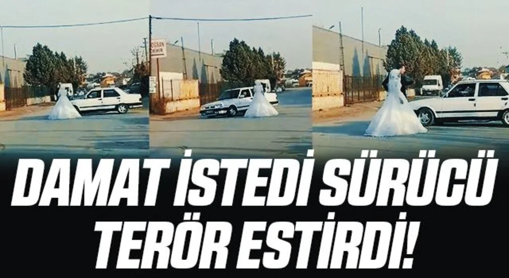 Yol ortasında pes dedirten görüntü! Damat istedi, sürücü terör estirdi