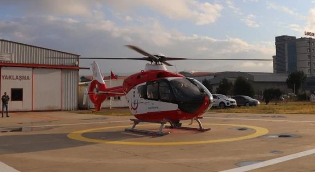 Ambulans helikopter Meryem bebek için havalandı