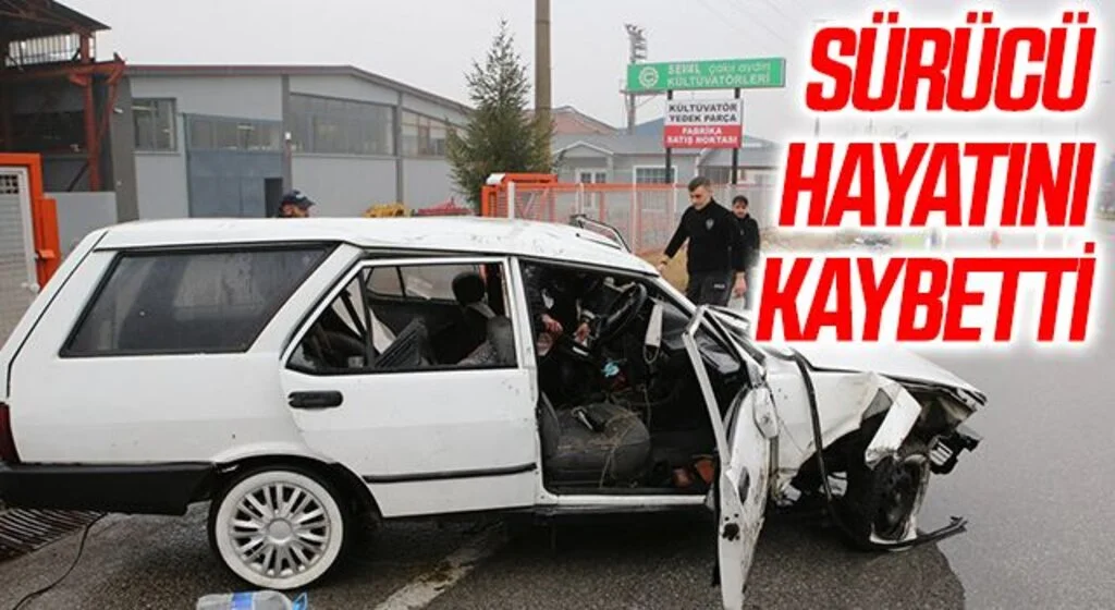 Çorum'da su kanalına devrilen otomobilin sürücüsü öldü