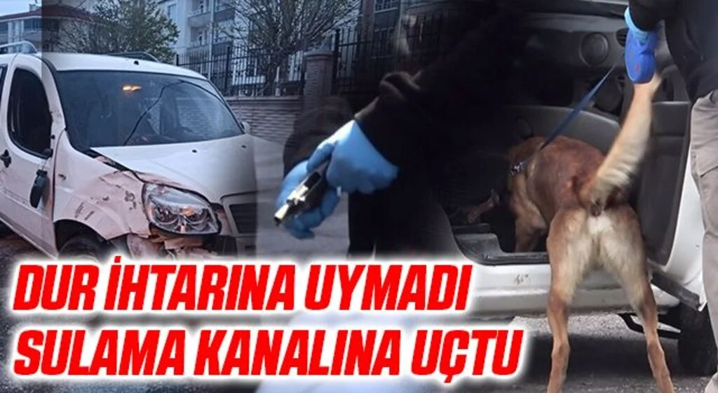 'Dur' ihtarına uymayarak kaçan araç sulama kanalına uçtu: 3 yaralı