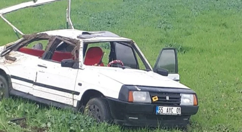 Kaygan yolda kontrolden çıktı