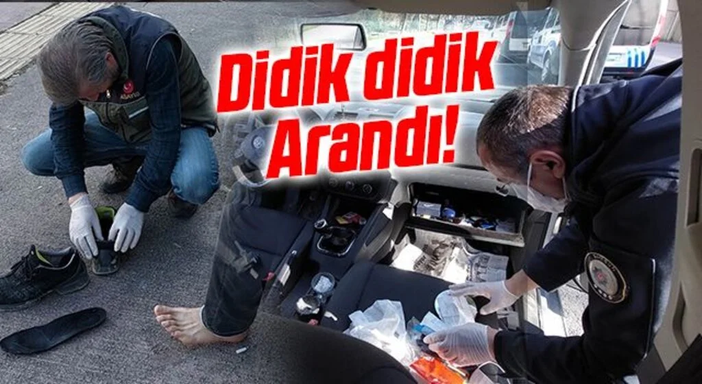 Polisin şüphe üzerinde durdurduğu araçtan uyuşturucu çıktı
