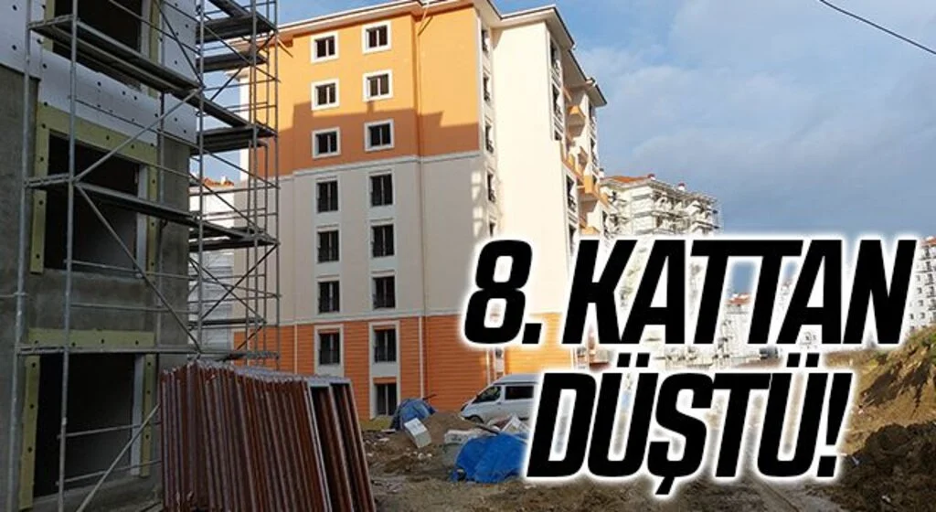 Samsun'da 8 katlı inşaatın çatısından düşen işçi ağır yaralandı