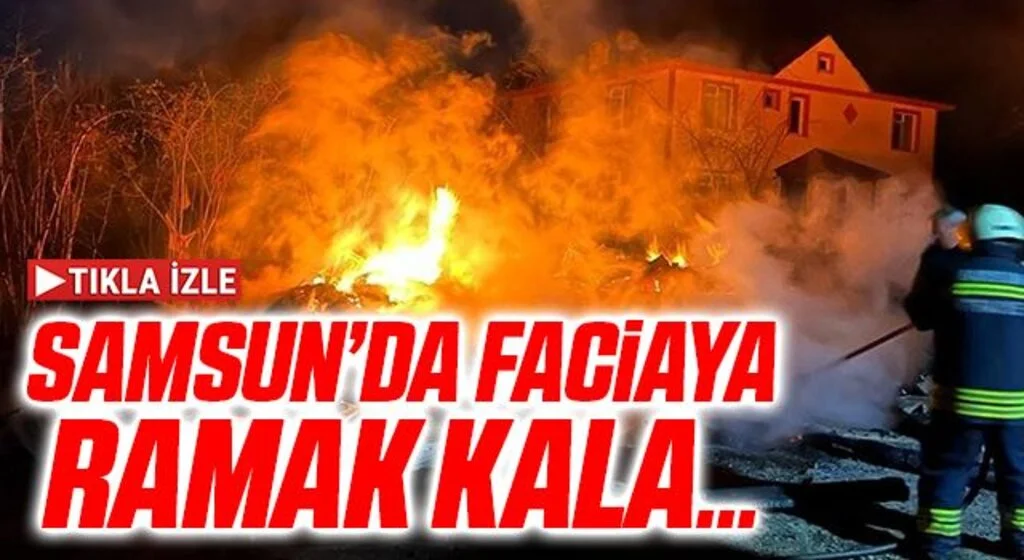 Samsun'da iki katlı evde çıkan yangın ormana sıçramadan söndürüldü