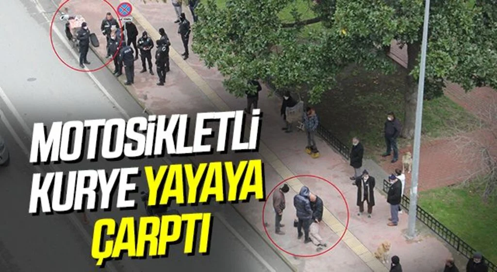 Samsun'da Motosikletli kurye yayaya çarptı