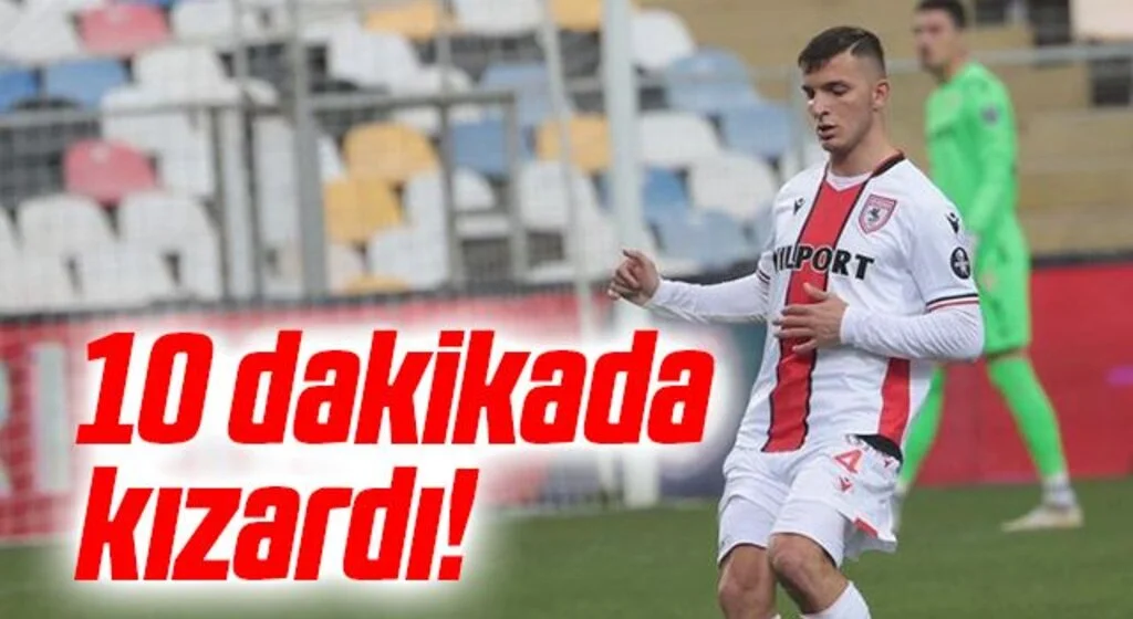 Samsunspor'da Yunus Emre Çift 10 Dakikada Kızardı!