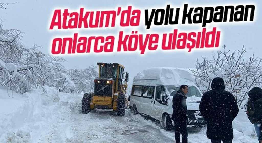 Atakum'da yolu kapanan onlarca köye ulaşıldı