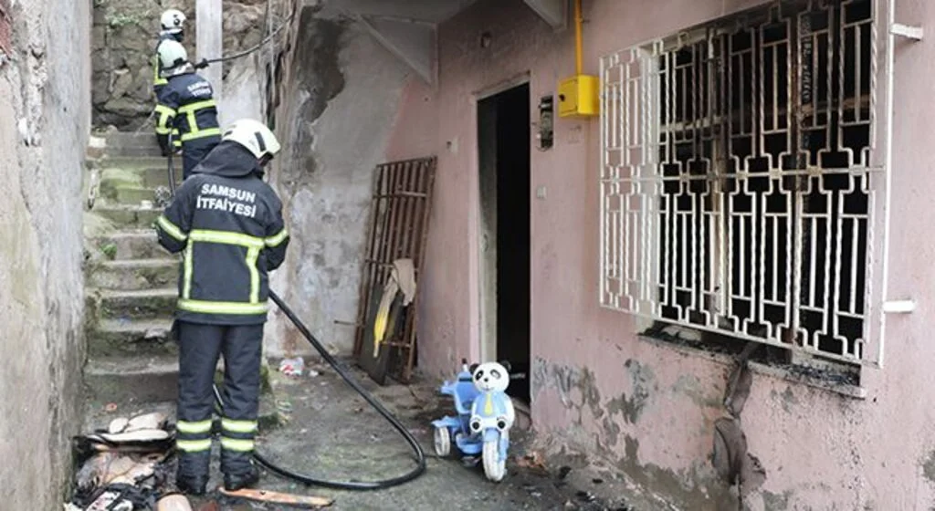 Boş evde çıkan yangında 1 kişi dumandan etkilendi