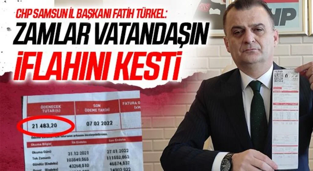 CHP Samsun İl Başkanı Fatih Türkel: Zamlar vatandaşın İFLAHINI KESTİ