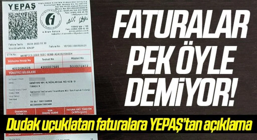 Dudak uçuklatan faturalara YEPAŞ’tan açıklama