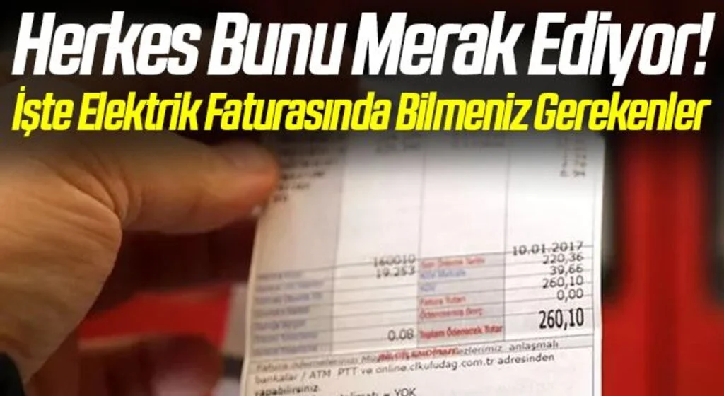 Herkes Bunu Merak Ediyor! İşte Elektrik Faturasında BilmenizGerekenler