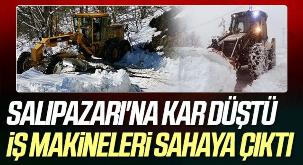 Salıpazarı'na kar düştü iş makineleri sahaya çıktı