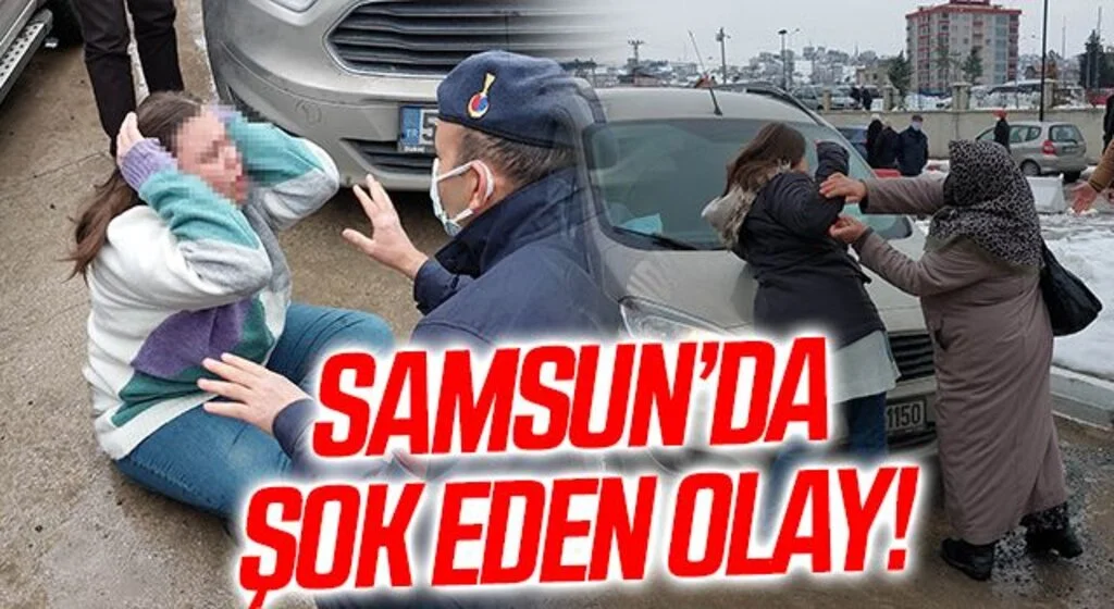 Samsun'da Genç kız hastane bahçesindeki araçların yolunu kesip olay çıkarttı