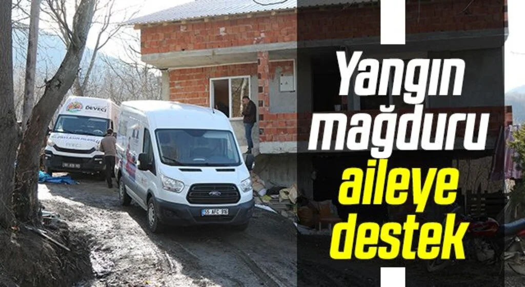 Samsun'da Yangın mağduru aileye destek